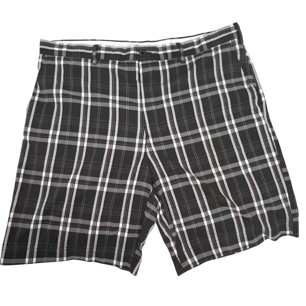 BCG Mens Plaid Performance‎ Golf Shorts Black White Grey Size 42 Stretch Active